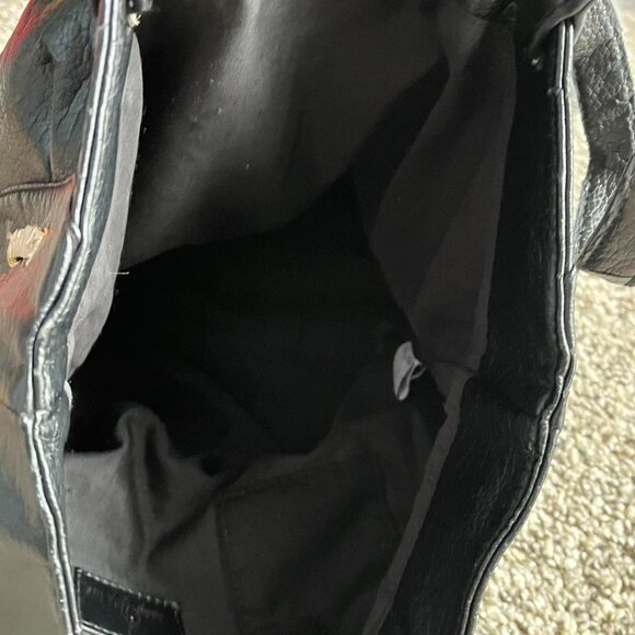 Y2K Baby Phat Purse Womens Black Faux Leather Shoulder Bag Gold Hardware - Picture 4 of 8